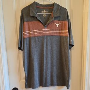 Colosseum Men's Gray and Burnt Orange Polo Shirt